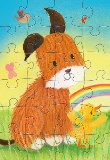 Laad de afbeelding in de Gallery-viewer, Rebo Productions Legpuzzel Hond &amp; Eendje Junior 24/24 Stukjes
