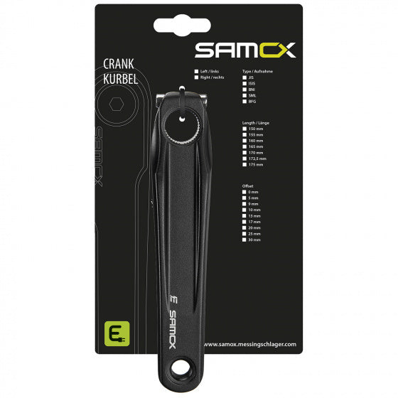Laad de afbeelding in de Gallery-viewer, Samox Crank Links Hollowtech 175 Mm Offset 13 Mm Alu Zwart

