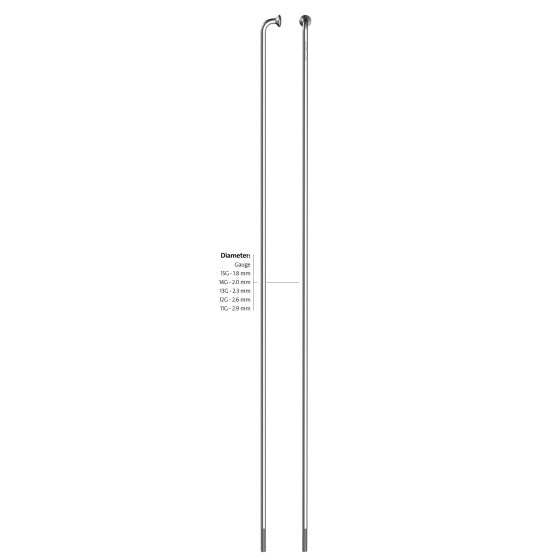 Sapim Leader Spaak 13-282 Rvs Zonder Nippel (100St) Zilver