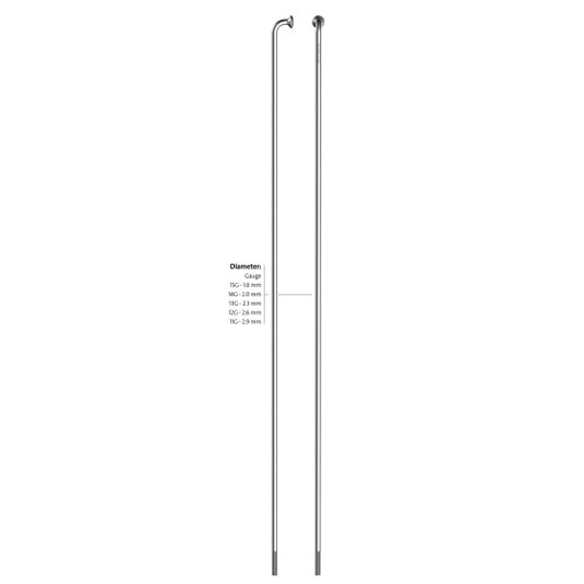 Sapim Leader Spaak 13-282 Rvs Zonder Nippel (100St) Zilver