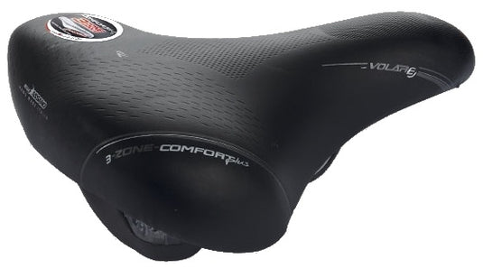 Selle Bassano Bigcity Volare 3 Zone Comfort Plus Zadel Zwart