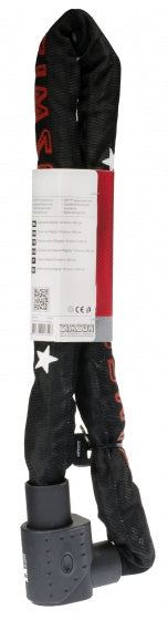 Laad de afbeelding in de Gallery-viewer, Simson Kettingslot Mighty Art-3 100 Cm X 10 Mm Zwart/Rood
