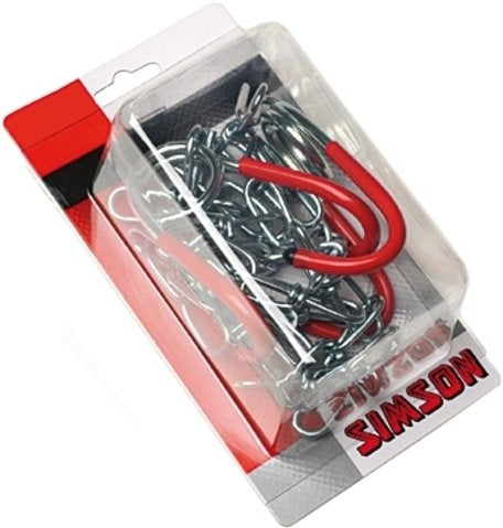 Simson Ophangkettingen Met Haken Rood/Zilver 2 Stuks
