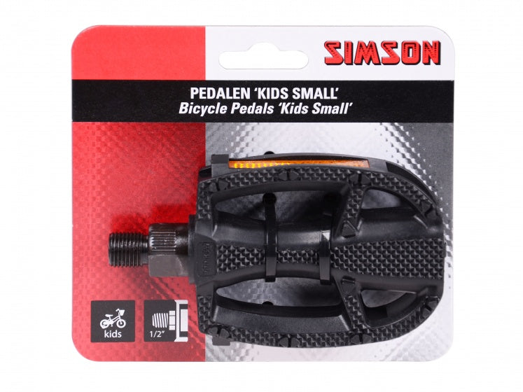 Laad de afbeelding in de Gallery-viewer, Simson Pedalen Kids Small 1/2 Inch Reflectie Zwart Per Set
