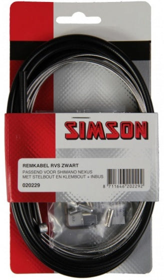 Simson Remkabel Set Nexus Rollerbrake 1600/2250 Mm Zwart/Zilver