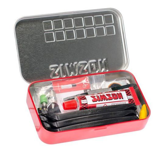 Laad de afbeelding in de Gallery-viewer, Simson Reparatiedoos Select 12,5 Cm Aluminium Rood/Wit 23-Delig
