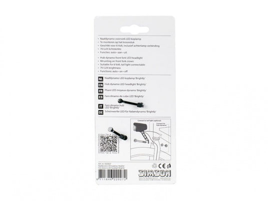 Simson Voorlicht Brightly Naafdynamo Led 70 Lux Zwart