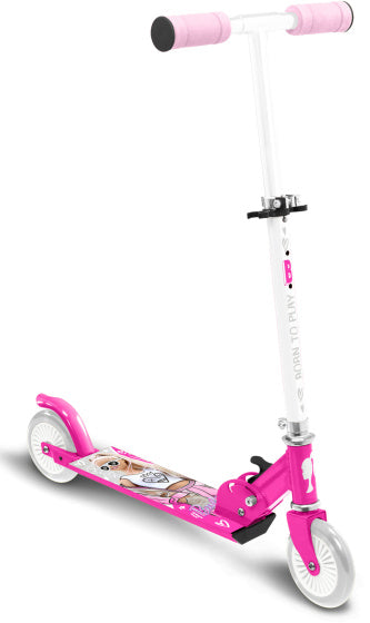 Stamp ​​​​​​​2-Wiel Kinderstep Barbie Opvouwbaar Voetrem Roze