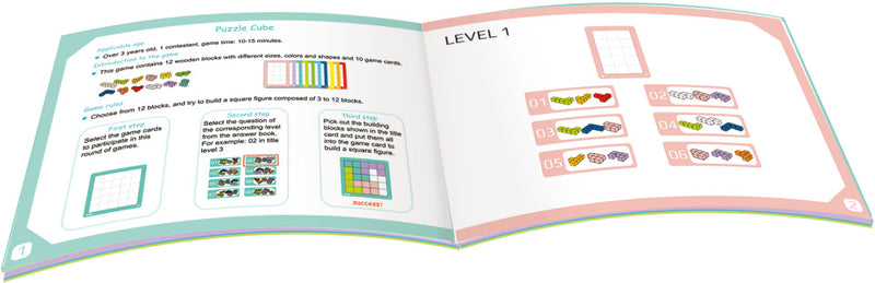 Laad de afbeelding in de Gallery-viewer, Tooky Toy Kubuspuzzel 10 Levels Educatief Houten Denkspel 23-Delig
