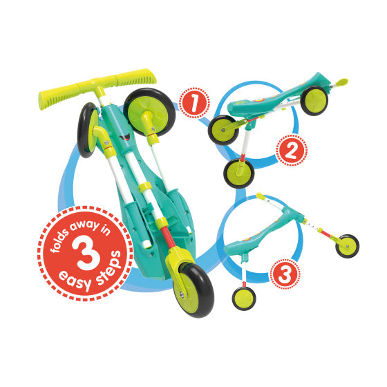 Laad de afbeelding in de Gallery-viewer, The Bugs Scuttlebug Xl Splodge Loopfiets Met 3 Wielen Junior Turquoise/Groen

