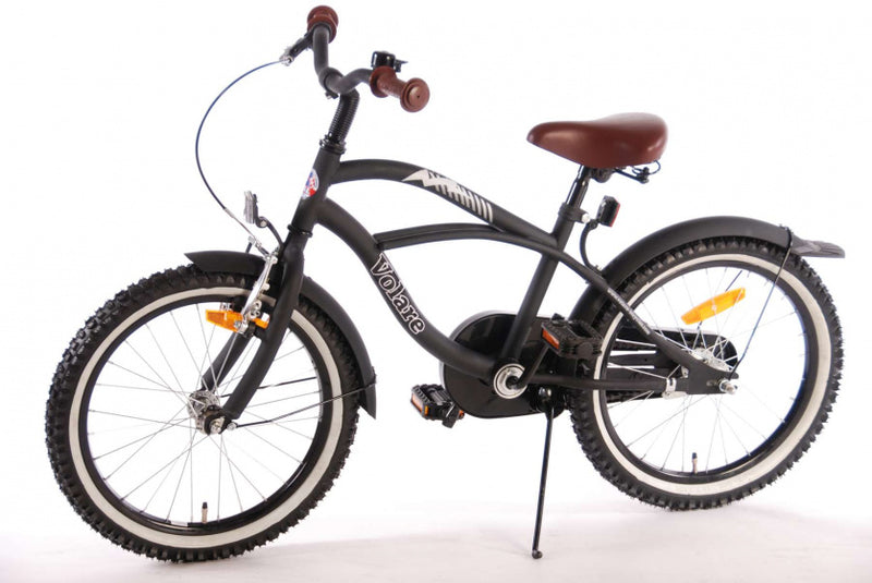 Laad de afbeelding in de Gallery-viewer, Volare Black Cruiser 18 Inch 27 Cm Jongens Terugtraprem Matzwart
