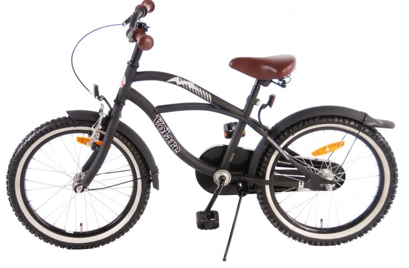 Laad de afbeelding in de Gallery-viewer, Volare Black Cruiser 18 Inch 27 Cm Jongens Terugtraprem Matzwart
