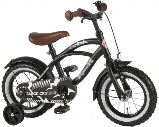 Volare Black Cruiser 14 Inch 25 Cm Jongens Terugtraprem Matzwart