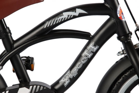 Volare Black Cruiser 14 Inch 25 Cm Jongens Terugtraprem Matzwart