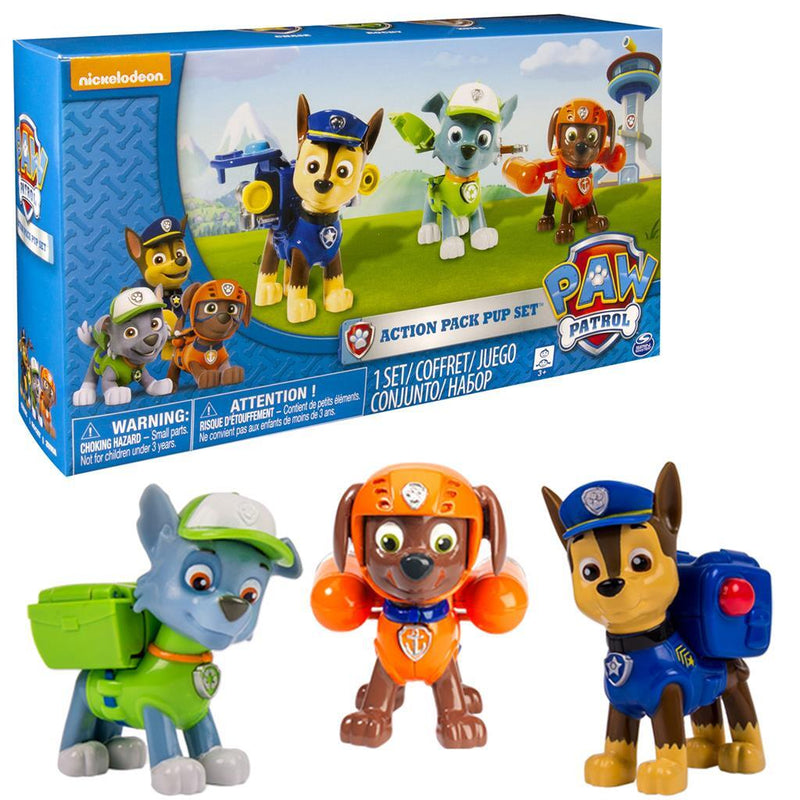 Laad de afbeelding in de Gallery-viewer, Paw Patrol Action Pack 3 Pups Rocky, Zuma En Chase
