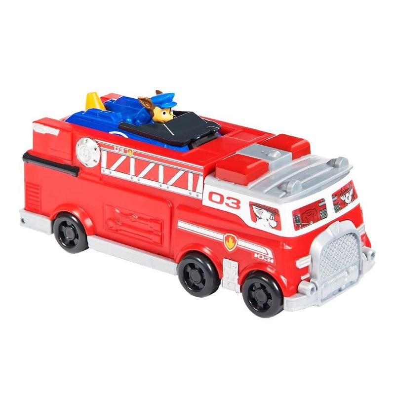 Laad de afbeelding in de Gallery-viewer, Paw Patrol True Metal Teamvoertuig Brandweerwagen En Chase-Reddingsvoertuig
