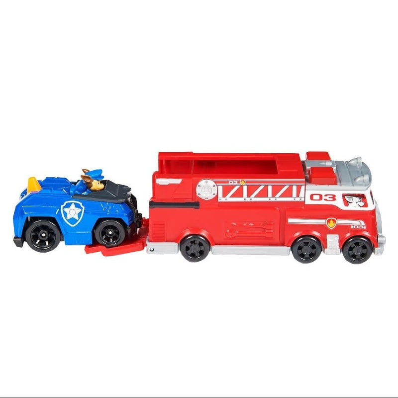 Laad de afbeelding in de Gallery-viewer, Paw Patrol True Metal Teamvoertuig Brandweerwagen En Chase-Reddingsvoertuig
