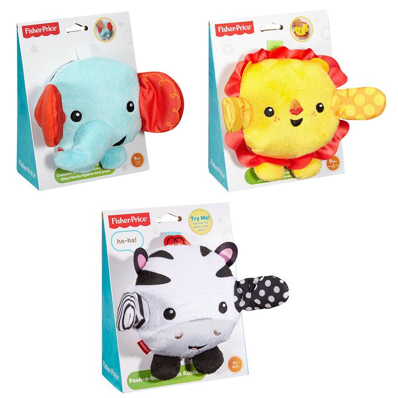 Laad de afbeelding in de Gallery-viewer, Fisher Price Kiekeboe Knuffel Met Geluid Assorti
