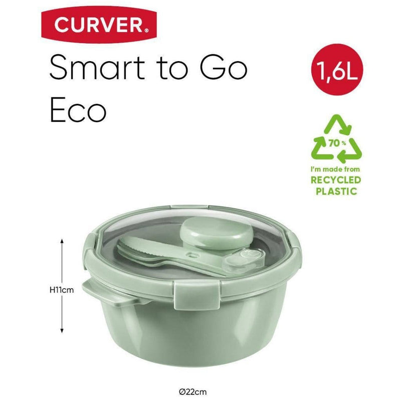 Laad de afbeelding in de Gallery-viewer, Curver Smart To Go Eco Lunchset 1,6L + Bestekset + Sauscup
