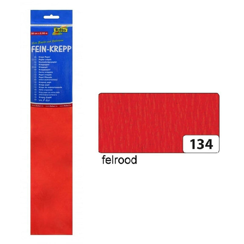 Laad de afbeelding in de Gallery-viewer, Folia Fo-822134 Crepepapier 50Cmx2,5M Krimp Ã 10 Vouw Rood
