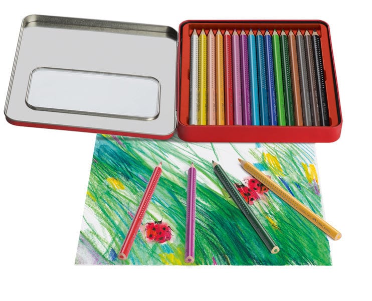 Laad de afbeelding in de Gallery-viewer, Faber Castell Fc-110916 Kleurpotlood Jumbo Grip Etui Met 16 Stuks Assorti
