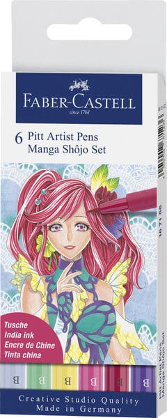 Laad de afbeelding in de Gallery-viewer, Faber Castell Fc-167155 Tekenstift Faber-Castell Pitt Artist Pen Manga 6-Delig Etui Shã´jo
