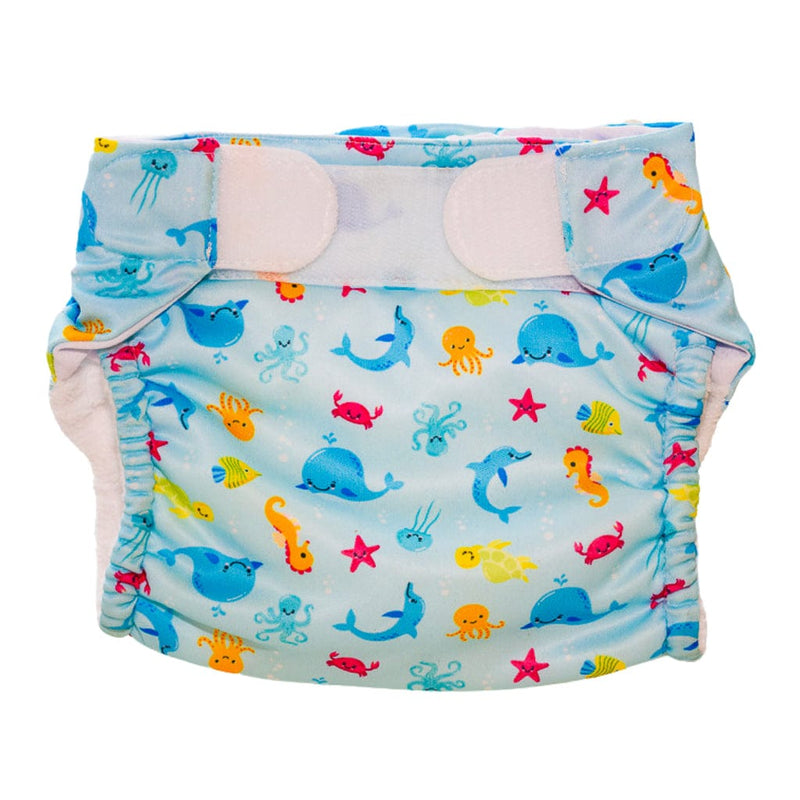 Laad de afbeelding in de Gallery-viewer, Freds Swim Academy Wasbare Zwemluier Zeedieren Maat 1 4-9 Kg Blauw
