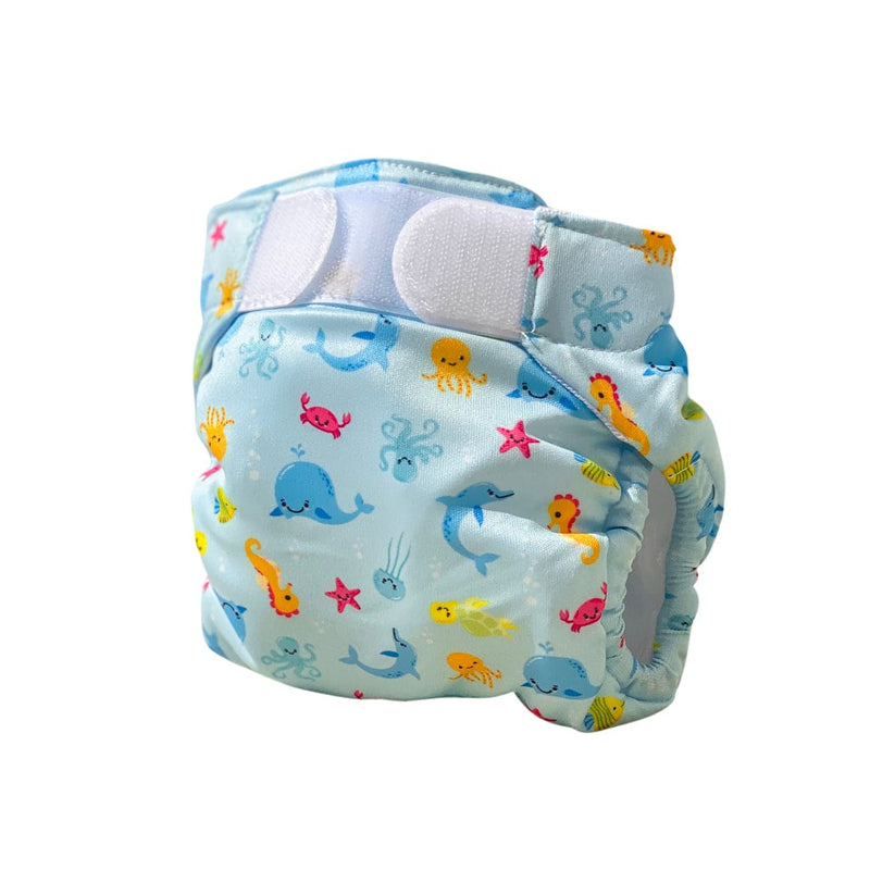 Laad de afbeelding in de Gallery-viewer, Freds Swim Academy Wasbare Zwemluier Zeedieren Maat 1 4-9 Kg Blauw
