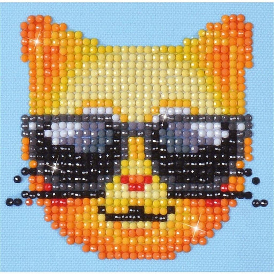 Diamond Dotz Diamond Painting Cool Cat 10X10 Cm