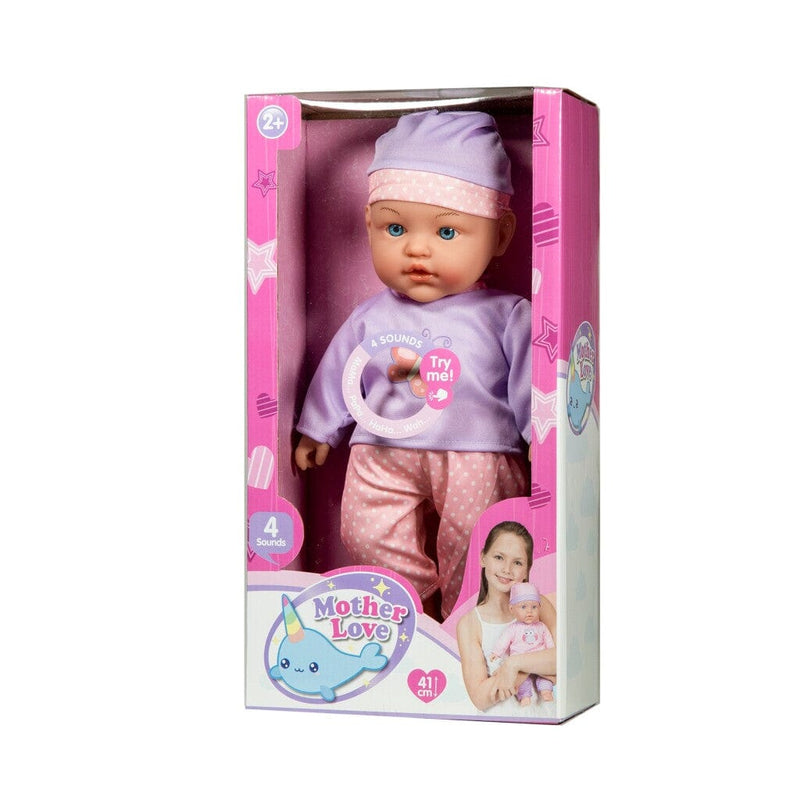 Laad de afbeelding in de Gallery-viewer, Basic Mother Love Zachte Babypop Met Geluid 41 Cm Assorti
