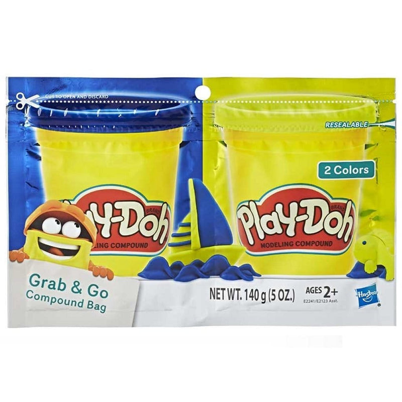 Laad de afbeelding in de Gallery-viewer, Play-Doh Grab And Go Compound Bag + 2 Kleuren Klei Assorti
