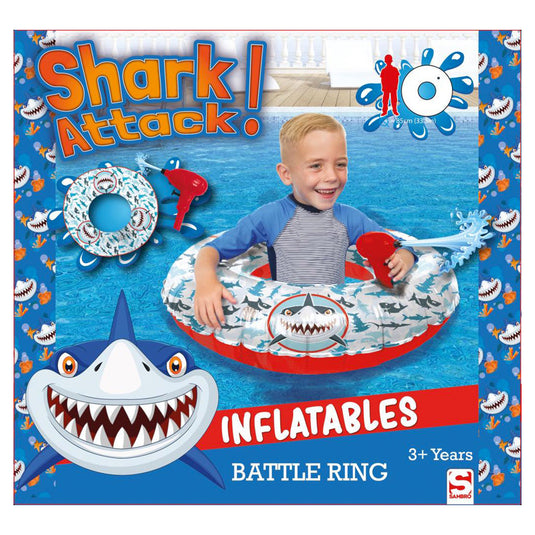 Sambro Shark Attack Battle Ring Zwemband Met Waterpistool 85 Cm