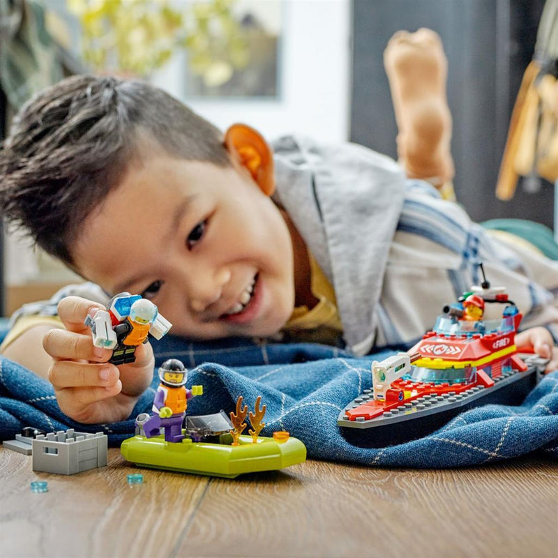 Laad de afbeelding in de Gallery-viewer, Lego City 60373 Reddingsboot Brand
