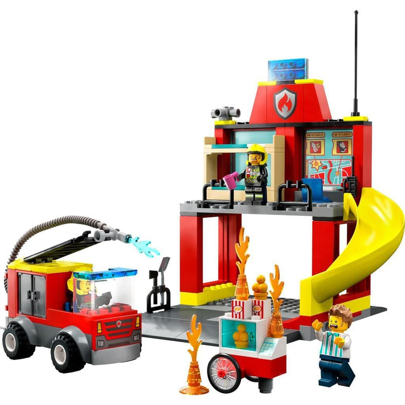 Laad de afbeelding in de Gallery-viewer, Lego City 60375 Brandweerkazerne En Brandweerwagen
