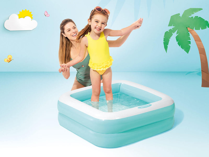 Laad de afbeelding in de Gallery-viewer, Intex Vierkant Babyzwembad-Blauw
