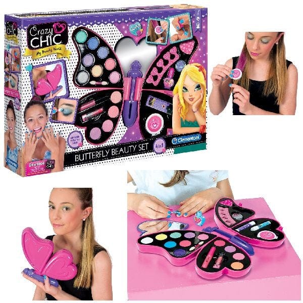 Laad de afbeelding in de Gallery-viewer, Clementoni Crazy Chic Butterfly Beautyset Make-Up Koffer
