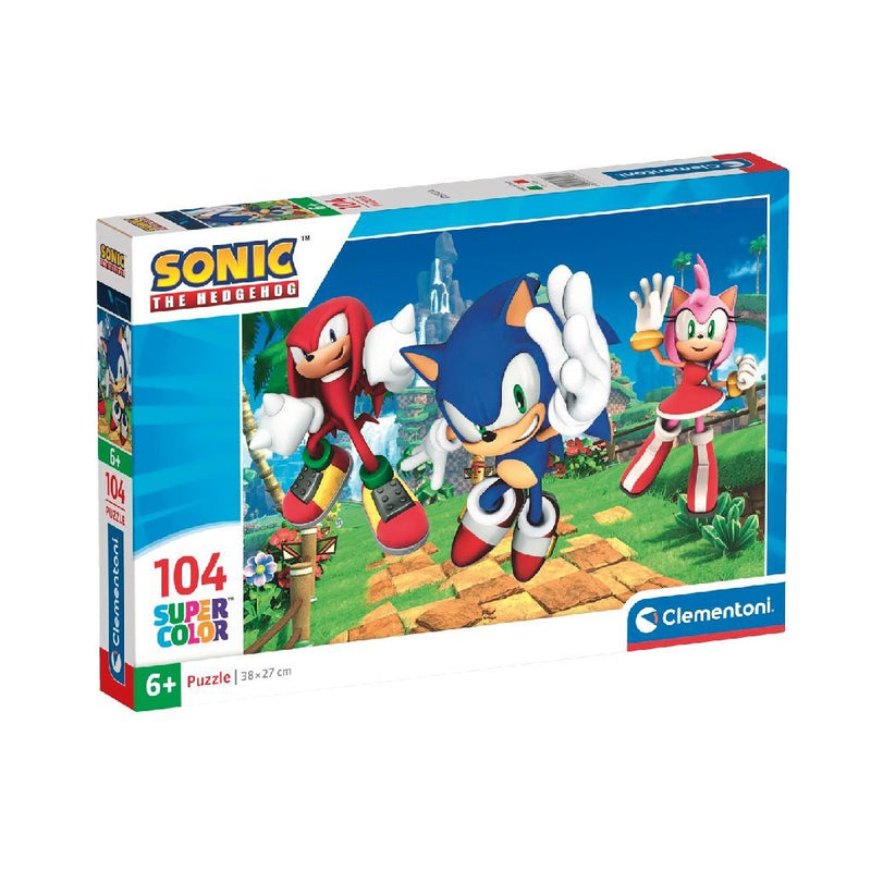 Laad de afbeelding in de Gallery-viewer, Clementoni Supercolour Puzzel Sonic The Hedgehog 104 Stukjes
