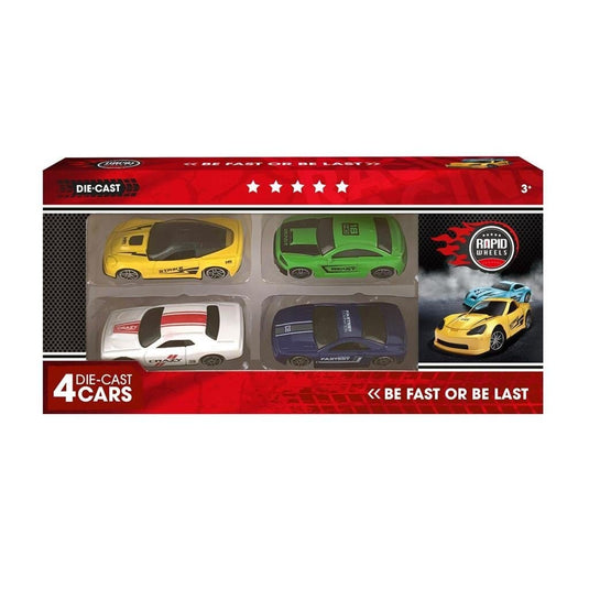 Basic Rapid Wheels Die-Cast Auto'S 4 Stuks