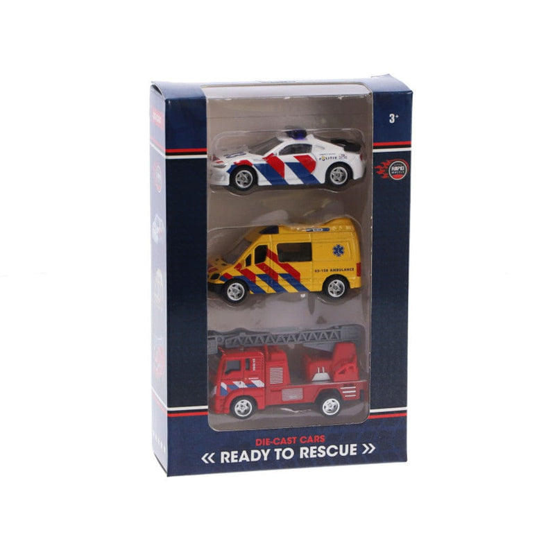 Laad de afbeelding in de Gallery-viewer, Rapid Whee Die-Cast Hulpdienstvoertuigen 3-Delig
