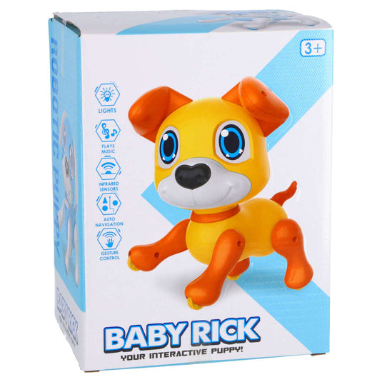 Overige Merken Baby Rick Interactieve Robot Hond + Licht En Geluid Oranje/Geel