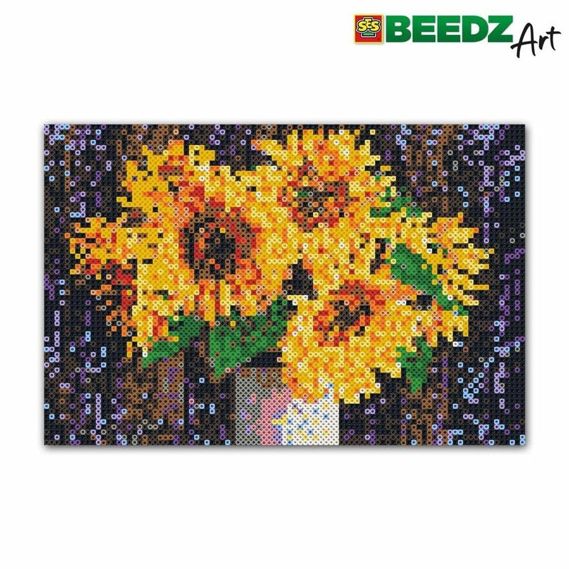 Laad de afbeelding in de Gallery-viewer, Ses Creative Beedz Art Strijkkralen Zonnebloemen 30X45.5 Cm 7000 Stuks
