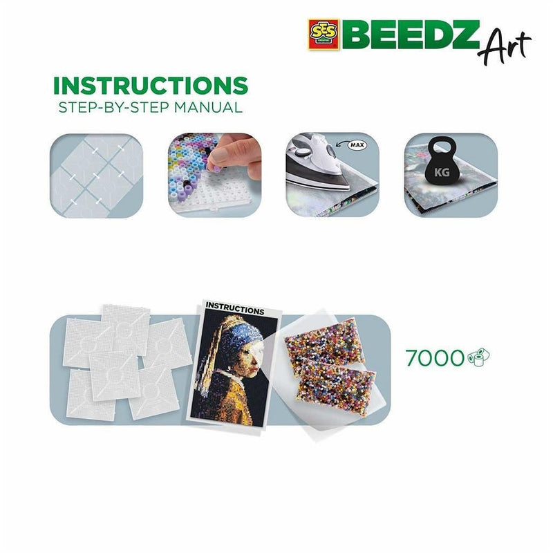 Laad de afbeelding in de Gallery-viewer, Ses Creative Beedz Art Strijkkralen Meisje Met De Parel 45.5X30 Cm 7000 Stuks
