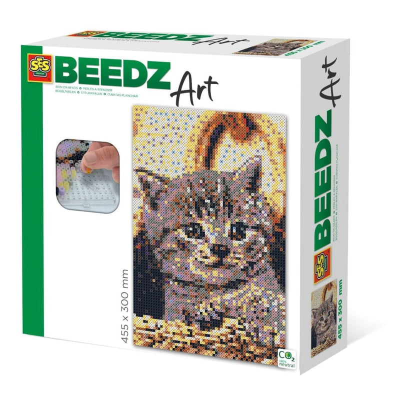 Laad de afbeelding in de Gallery-viewer, Ses Creative Beedz Art Strijkkralen Kitten 45.5X30 Cm 7000 Stuks
