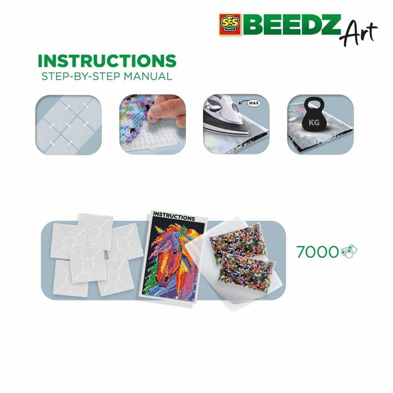 Laad de afbeelding in de Gallery-viewer, Ses Creative Beedz Art Strijkkralen Paard Fantasie 45.5X30 Cm 7000 Stuks
