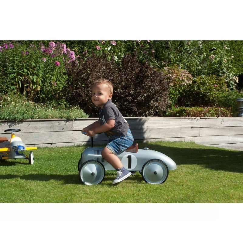 Laad de afbeelding in de Gallery-viewer, Retro Roller Metalen Loopauto Jean 75X40X40 Cm Zilver
