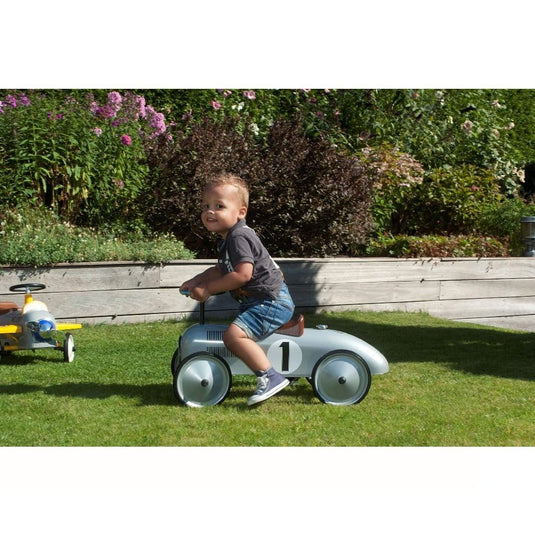 Retro Roller Metalen Loopauto Jean 75X40X40 Cm Zilver