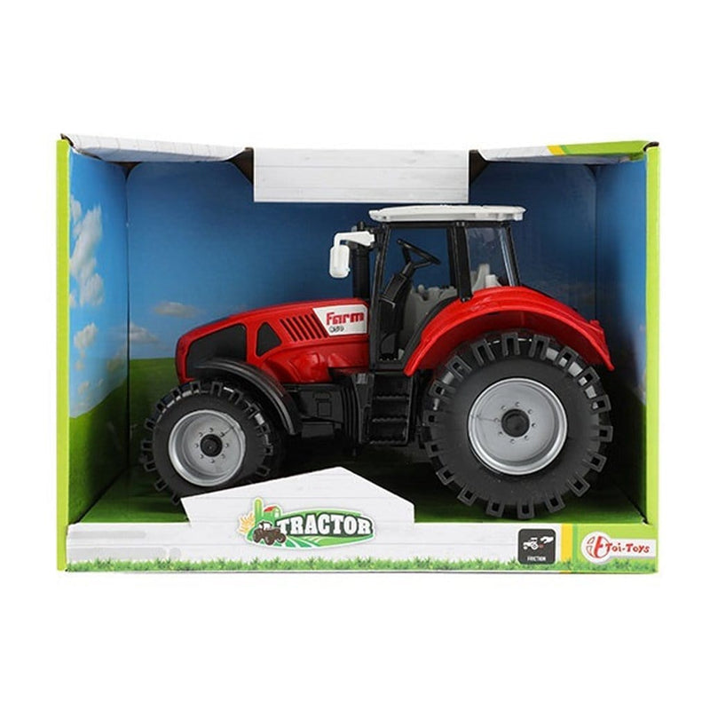 Laad de afbeelding in de Gallery-viewer, Tractor Tractor Met Frictie 19 Cm Rood/Zwart
