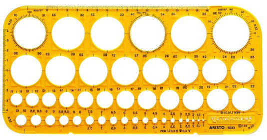 Aristo Ar-5033 Cirkelsjabloon 1-36 Mm 45 Cirkels